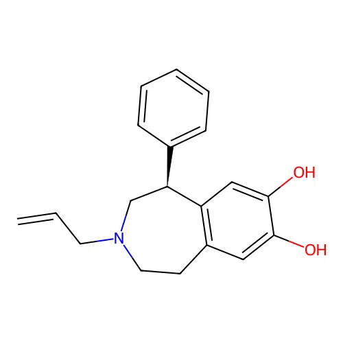 1H-3-Benzazepine-7,8-diol, 2,3,4,5-tetrahydro-1-phenyl-3-(2-propenyl)-, (S)- structure
