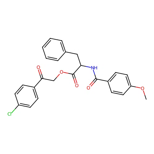 2-(4-chlorophenyl)-2-oxoethyl N-[(4-methoxyphenyl)carbonyl]phenylalaninate structure