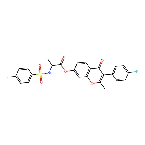 3-(4-fluorophenyl)-2-methyl-4-oxo-4H-chromen-7-yl 2-(4-methylphenylsulfonamido)propanoate structure