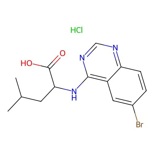 2-[(6-Bromoquinazolin-4-yl)amino]-4-methylpentanoic acid hydrochloride structure