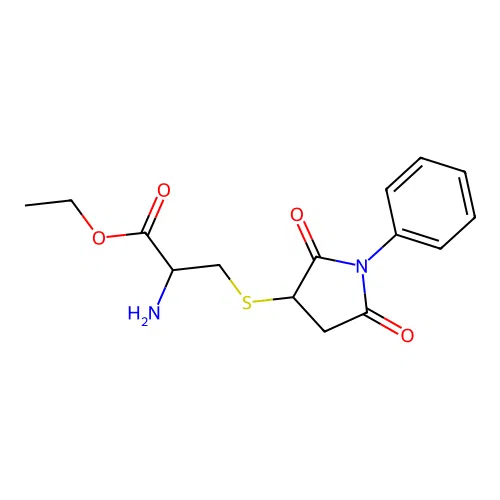 ethyl S-(2,5-dioxo-1-phenylpyrrolidin-3-yl)cysteinate structure