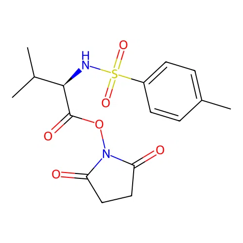 (2,5-dioxopyrrolidin-1-yl) (2R)-3-methyl-2-[(4-methylphenyl)sulfonylamino]butanoate structure
