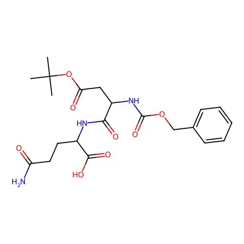 5-amino-2-(2-(((benzyloxy)carbonyl)amino)-4-(tert-butoxy)-4-oxobutanamido)-5-oxopentanoic acid structure