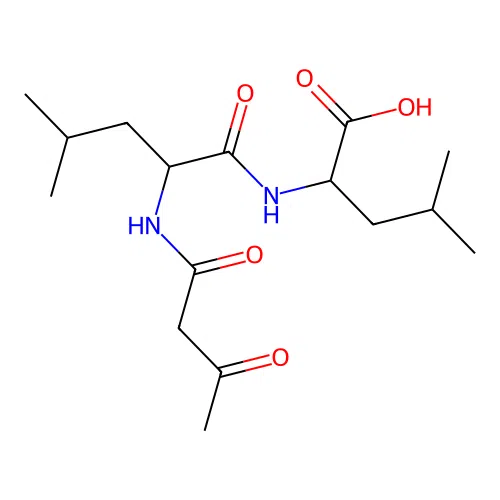 4-Methyl-2-[4-methyl-2-(3-oxobutanoylamino)pentanoylamino]pentanoic acid structure