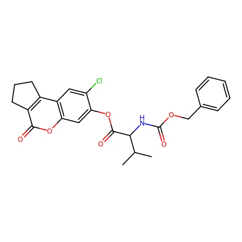 8-chloro-4-oxo-1,2,3,4-tetrahydrocyclopenta[c]chromen-7-yl N-[(benzyloxy)carbonyl]valinate structure