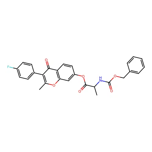 [3-(4-fluorophenyl)-2-methyl-4-oxo-chromen-7-yl] 2-phenylmethoxycarbonylaminopropanoate structure
