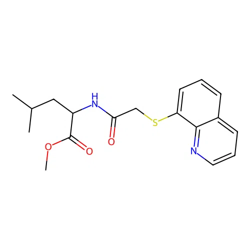 methyl N-[(quinolin-8-ylsulfanyl)acetyl]leucinate structure