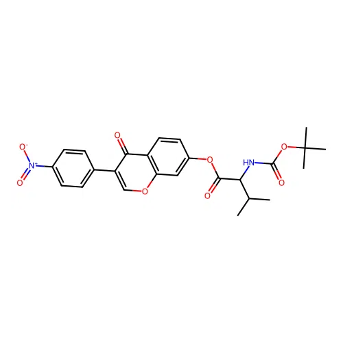 3-(4-nitrophenyl)-4-oxo-4H-chromen-7-yl N-(tert-butoxycarbonyl)valinate structure