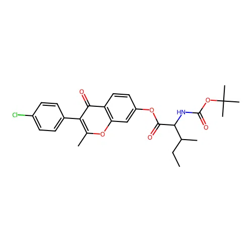 3-(4-chlorophenyl)-2-methyl-4-oxo-4H-chromen-7-yl N-(tert-butoxycarbonyl)isoleucinate structure