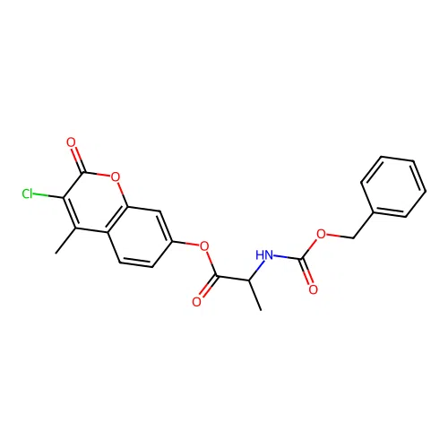 3-chloro-4-methyl-2-oxo-2H-chromen-7-yl 2-(((benzyloxy)carbonyl)amino)propanoate structure