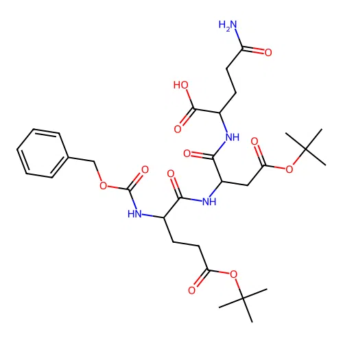 11-(3-amino-3-oxopropyl)-8-(2-(tert-butoxy)-2-oxoethyl)-5-(3-(tert-butoxy)-3-oxopropyl)-3,6,9-trioxo-1-phenyl-2-oxa-4,7,10-triazadodecan-12-oic acid structure