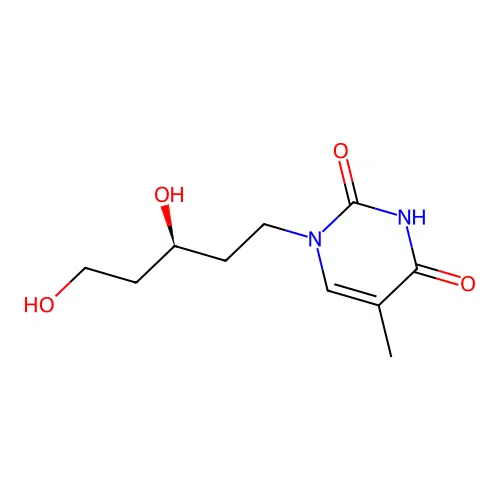 1-[(3S)-3,5-dihydroxypentyl]-5-methyl-pyrimidine-2,4-dione structure
