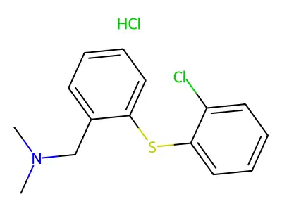 Benzenemethanamine, 2-((2-chlorophenyl)thio)-N,N-dimethyl-, hydrochloride structure
