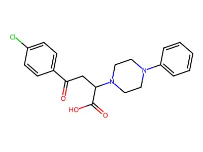 4-(4-Chlorophenyl)-4-oxo-2-(4-phenylpiperazin-1-yl)butanoic acid structure