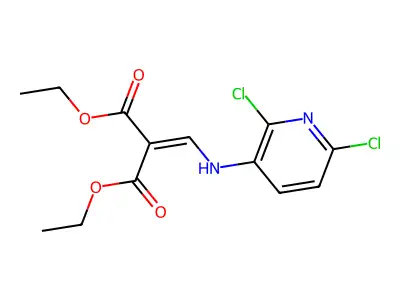 Diethyl (2,6-dichloro-3-pyridylaminomethylene)malonate structure
