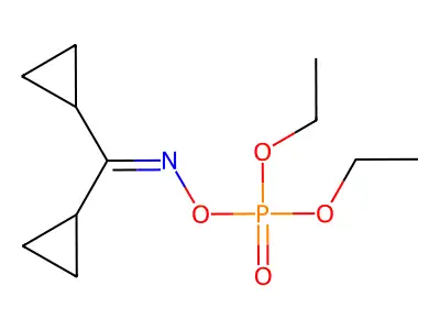 Dicyclopropyloketoxime diethylphosphoric acid ester structure