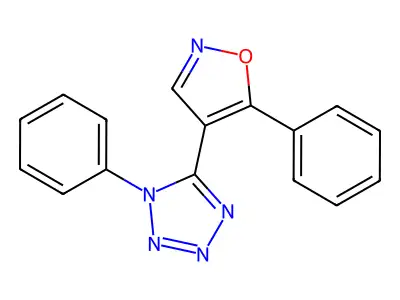 1H-Tetrazole, 1-phenyl-5-(5-phenyl-4-isoxazolyl)- structure
