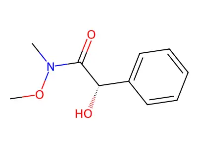 (2S)-2-hydroxy-N-methoxy-N-methyl-2-phenylacetamide structure