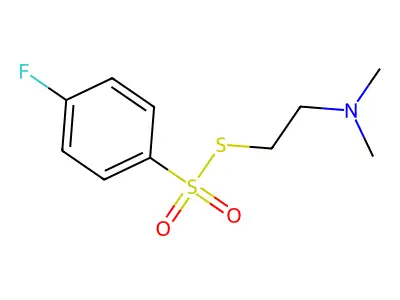 Benzenesulfonothioic acid, 4-fluoro-, S-(2-(dimethylamino)ethyl) ester structure