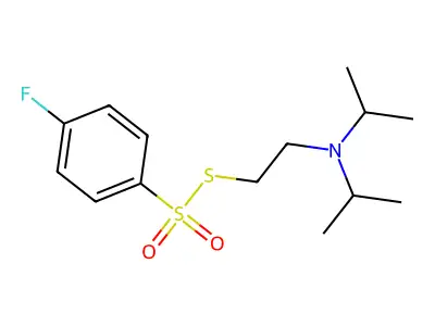 Benzenesulfonothioic acid, 4-fluoro-, S-(2-(bis(1-methylethyl)amino)ethyl) ester structure