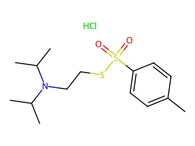 Benzenesulfonothioic acid, 4-methyl-, S-(2-(bis(1-methylethyl)amino)ethyl) ester, hydrochloride structure
