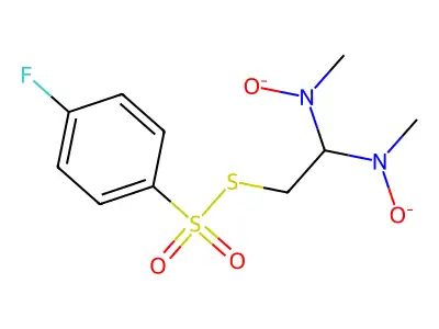 Benzenesulfonothioic acid, 4-fluoro-, S-(2-(dimethylamino)ethyl) ester, N-oxide structure