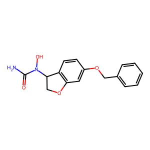 N-((3S)-2,3-Dihydro-6-(phenylmethoxy)-3-benzofuranyl)-N-hydroxyurea structure