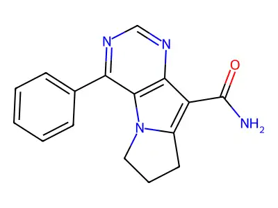 6H-Pyrimido(4,5-b)pyrrolizine-9-carboxamide, 7,8-dihydro-4-phenyl- structure