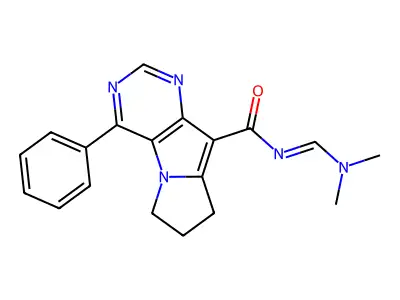 6H-Pyrimido(4,5-b)pyrrolizine-9-carboxamide, 7,8-dihydro-N-((dimethylamino)methylene)-4-phenyl- structure
