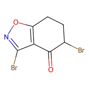3,5-dibromo-6,7-dihydro-1,2-benzisoxazol-4-(5H)-one structure
