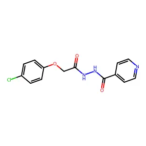 N'-[2-(4-chlorophenoxy)acetyl]pyridine-4-carbohydrazide structure