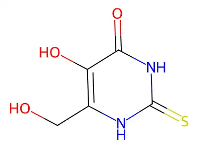 5-hydroxy-6-(hydroxymethyl)-2-sulfanylidene-1H-pyrimidin-4-one structure