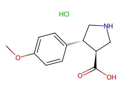 (3S,4R)-4-(4-methoxyphenyl)pyrrolidine-3-carboxylic acid hydrochloride structure