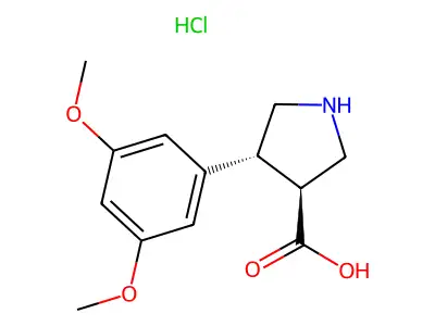 (+/-)-trans-4-(3,5-Dimethoxy-phenyl)-pyrrolidine-3-carboxylic acid-HCl structure