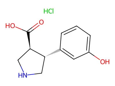 (+/-)-trans-4-(3-Hydroxy-phenyl)-pyrrolidine-3-carboxylic acid-HCl structure