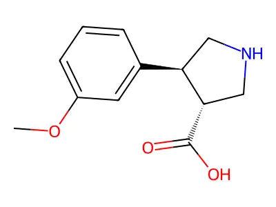 (3S,4R)-4-(3-methoxyphenyl)pyrrolidine-3-carboxylic acid structure