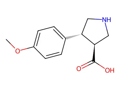 (3S,4R)-4-(4-methoxyphenyl)pyrrolidine-3-carboxylic acid structure