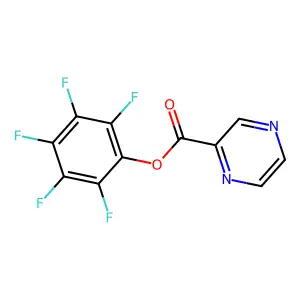 Pyrazinecarboxylic acid, pentafluorophenyl ester structure