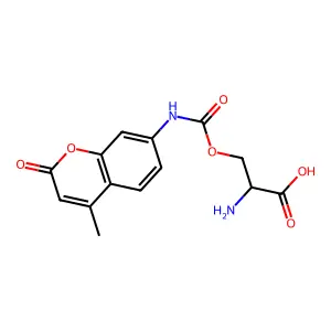 Serine-7-amino-4-methylcoumarin carbamate structure