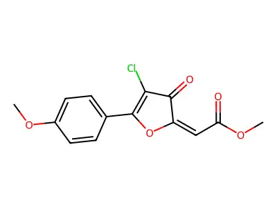 Methyl (4-chloro-5-(4-methoxyphenyl)-3-oxo-2(3H)-furanylidene)acetate structure
