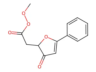 2-Furanacetic acid, 2,3-dihydro-2-hydroxy-3-oxo-5-phenyl-, methyl ester structure