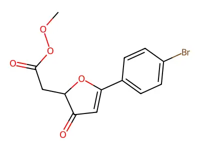 2-Furanacetic acid, 2,3-dihydro-5-(4-bromophenyl)-2-hydroxy-3-oxo-, methyl ester structure