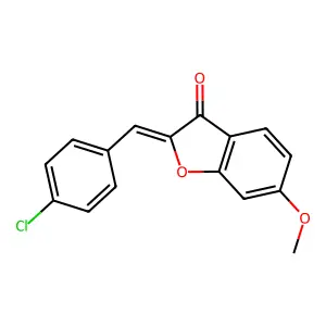(Z)-2-(4-chlorobenzylidene)-6-methoxybenzofuran-3(2H)-one structure