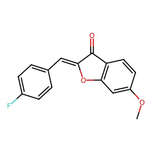 (Z)-2-(4-fluorobenzylidene)-6-methoxybenzofuran-3(2H)-one structure