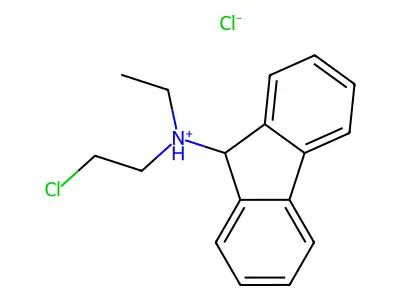 N-(2-Chloroethyl)-N-ethyl-9H-fluoren-9-amine--hydrogen chloride (1/1) structure