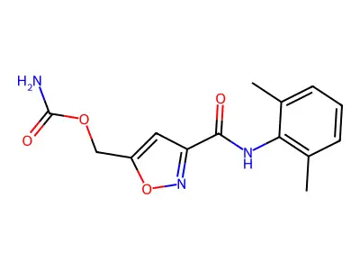 3-Isoxazolecarboxamide, 5-(((aminocarbonyl)oxy)methyl)-N-(2,6-dimethylphenyl)- structure