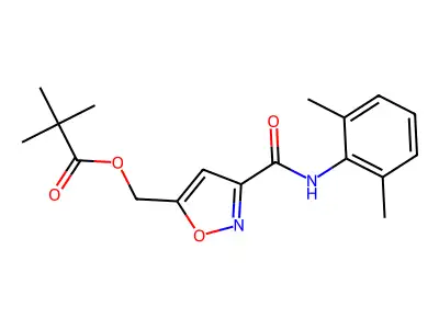 Propanoic acid, 2,2-dimethyl-, (3-(((2,6-dimethylphenyl)amino)carbonyl)-5-isoxazolyl)methyl ester structure
