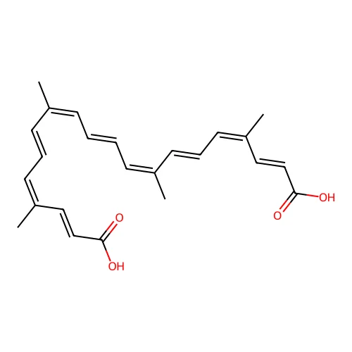 4,8,13,17-Tetramethylicosa-2,4,6,8,10,12,14,16,18-nonaenedioic acid structure