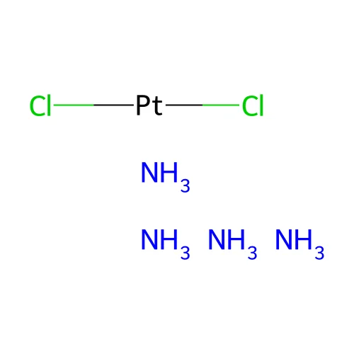 Platinum(2+), tetraammine-, chloride (1:2), (SP-4-1)- structure