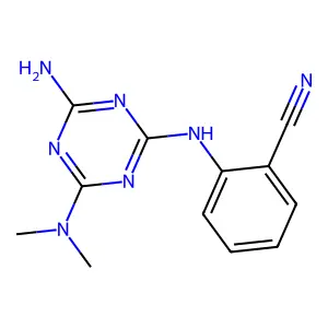 Benzonitrile, 2-[[4-amino-6-(dimethylamino)-1,3,5-triazin-2-yl]amino]- structure
